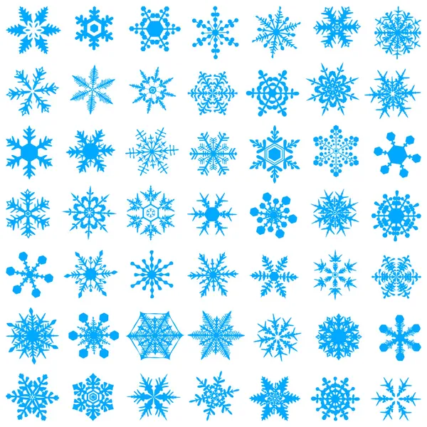 Copos de nieve de gradiente de cristal frío - vecto — Vector de stock