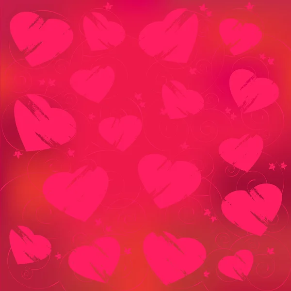 情人节那天抽象，红色的心 — 图库矢量图片#