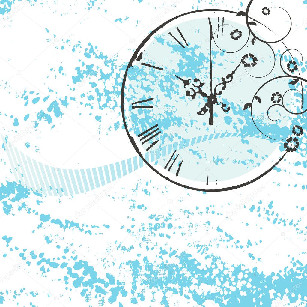 Vector background with a clock