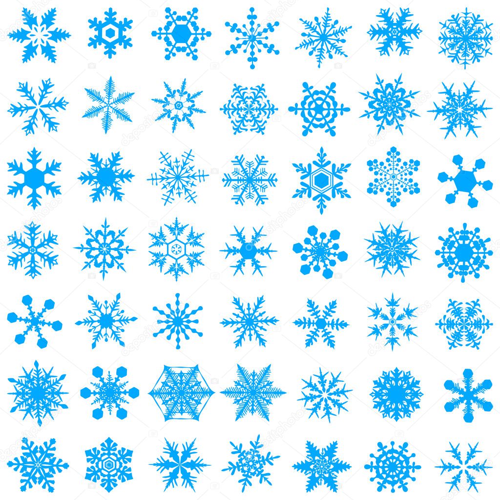 Cold crystal gradient snowflakes - vecto