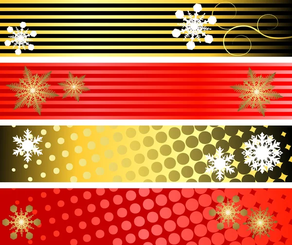 Set van drie winter banners — Stockvector