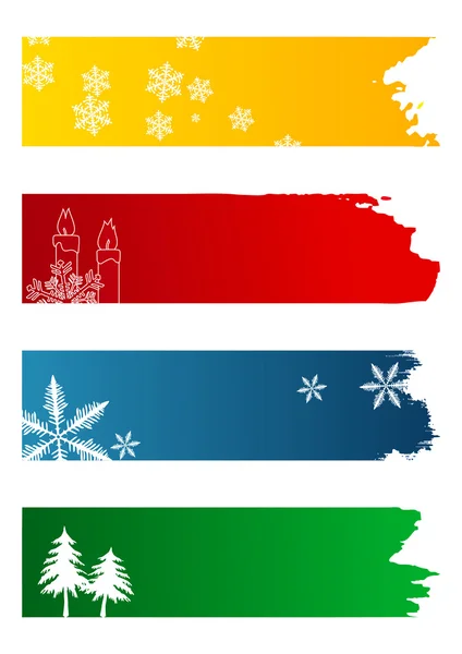 Uppsättning av fyra vinter-banners — Stock vektor