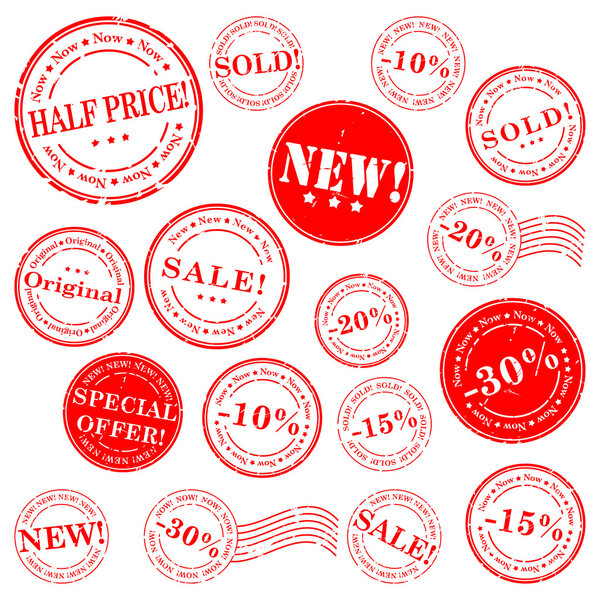 Sale stamp vector set