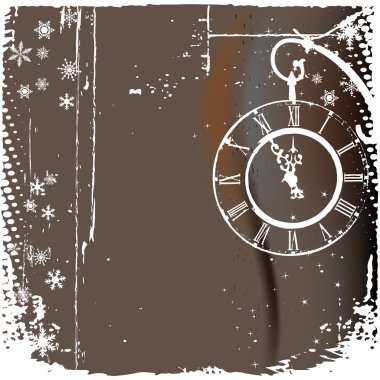 Vector background with a clock clipart