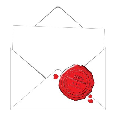 Envelop and paper with a stamp clipart