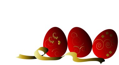 Easter eggs with space for text clipart