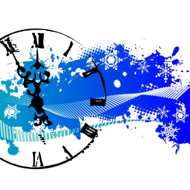 Vector background with a clock clipart