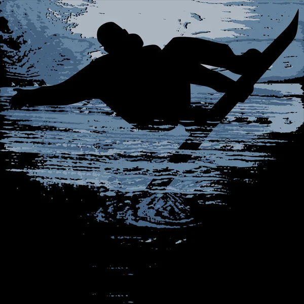 Snowboarder - vector grunge — Archivo Imágenes Vectoriales