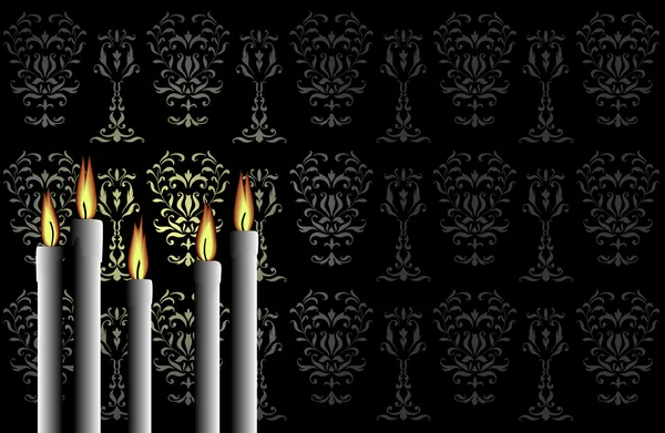 Свічки на чорному тлі — стоковий вектор