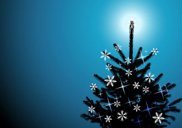 Fond d'hiver, arbre de Noël — Image vectorielle