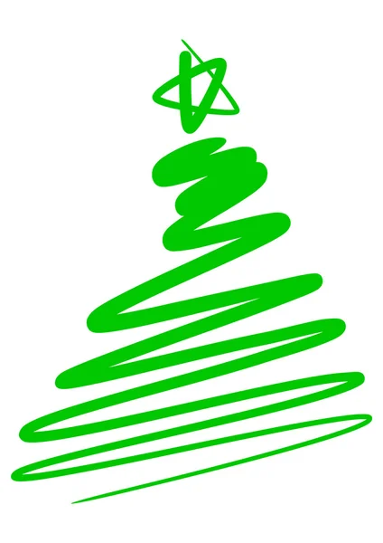 Árvore de Natal abstrata - desenho simples — Vetor de Stock