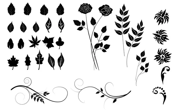 Colección, para diseñadores, vector de plantas — Archivo Imágenes Vectoriales