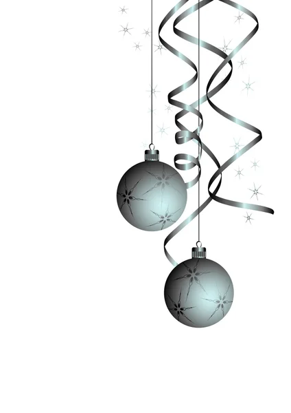 Vánoční koule s kudrnatými stuhou — Stockový vektor