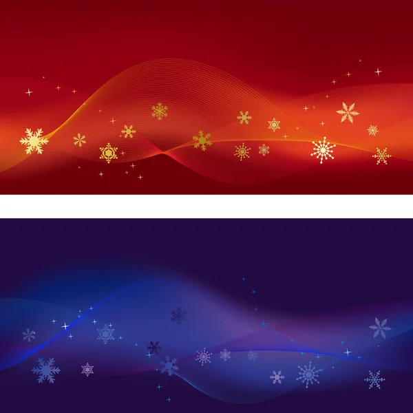 組の 2 つの冬の旗 — ストックベクタ