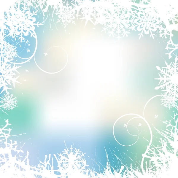 Fond d'hiver, flocons de neige — Image vectorielle