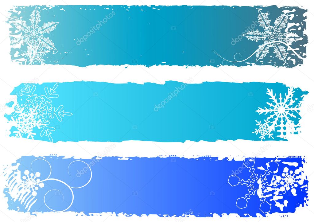 Winter banners with space for text