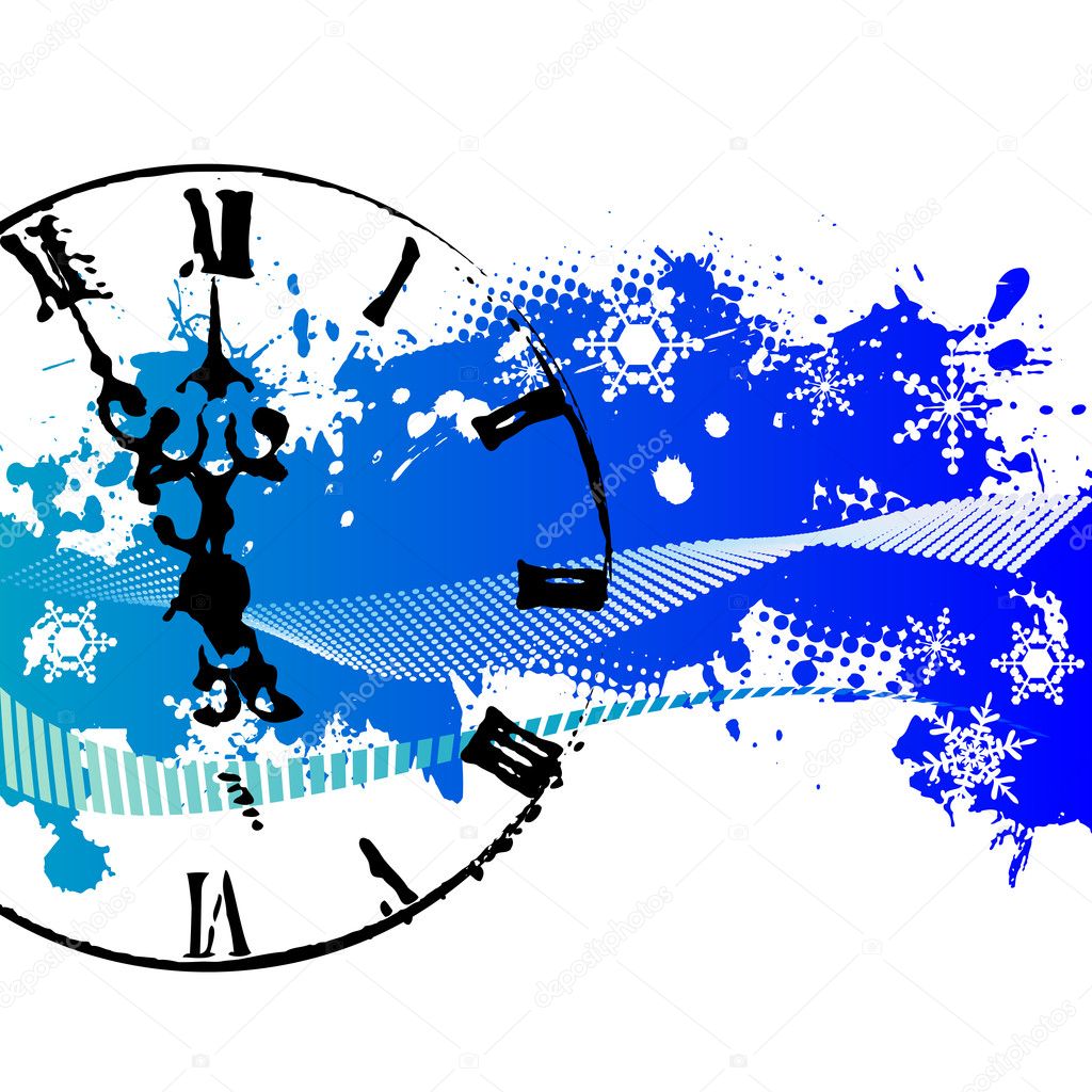 Vector background with a clock