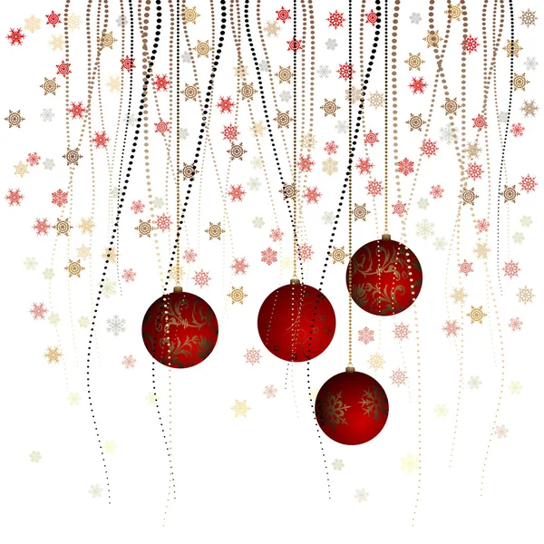 Kerstmis bal met krullend lint — Stockvector