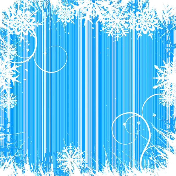 Winter achtergrond, sneeuwvlokken — Stockvector