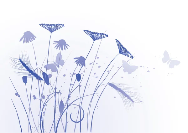 Floral achtergrond, weide, Tuin — Stockvector
