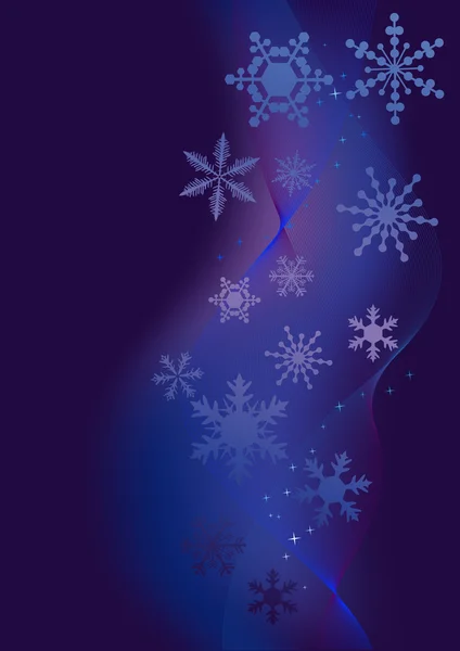Vánoční pozadí, sněhové vločky — Stockový vektor
