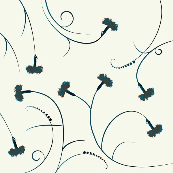 Blåklint, floral bakgrund — Stock vektor