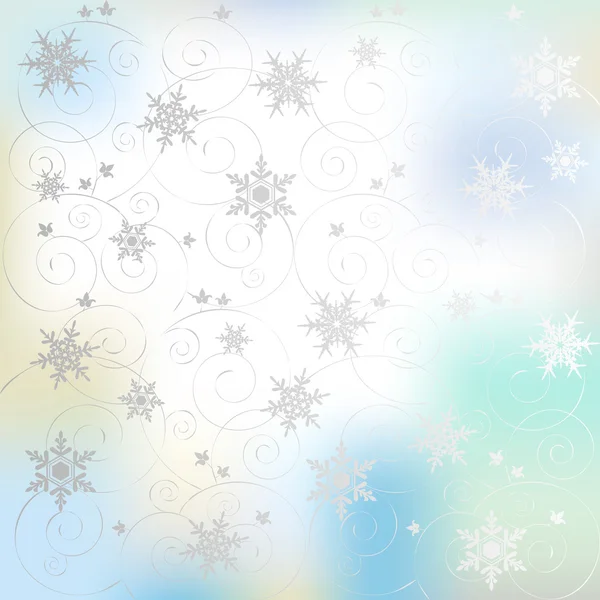 Взимку фону, сніжинки — стоковий вектор