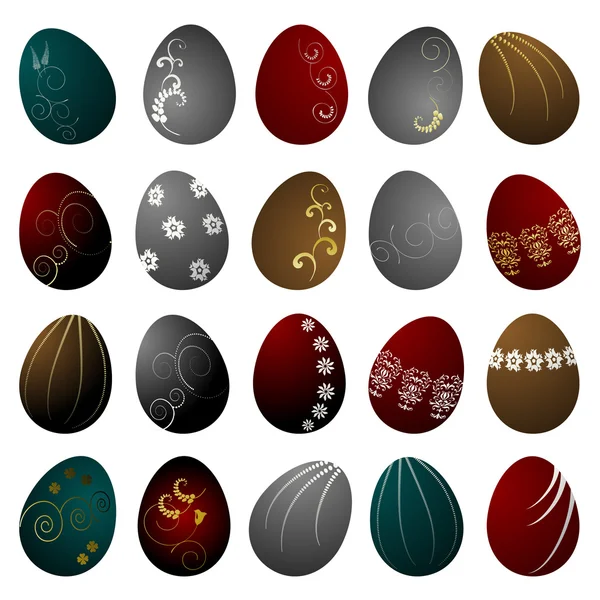 Uova di Pasqua, insieme vettoriale — Vettoriale Stock