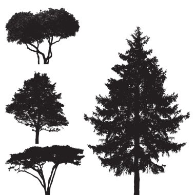 Trees - vector set clipart