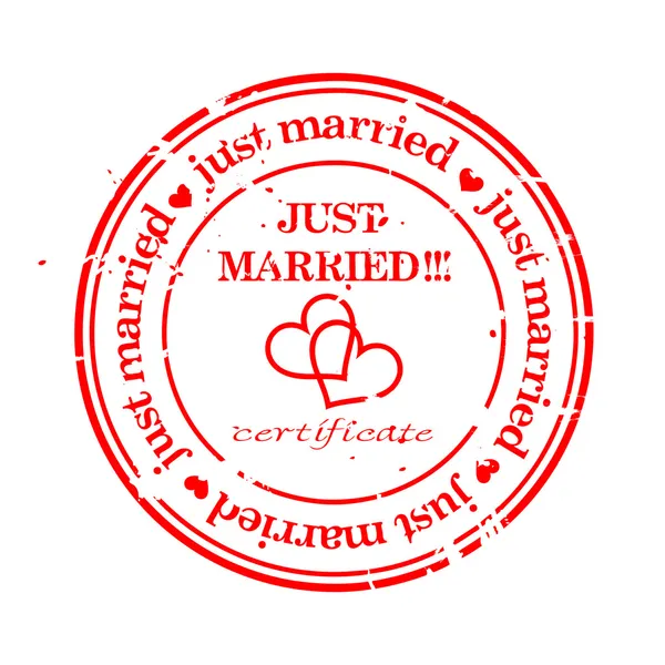 Grungy stamp - just married — Stock Vector
