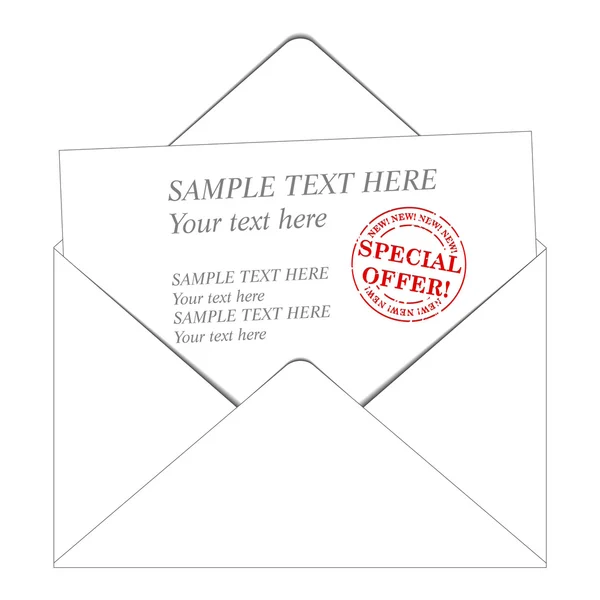 Envelop and paper — Stock Vector