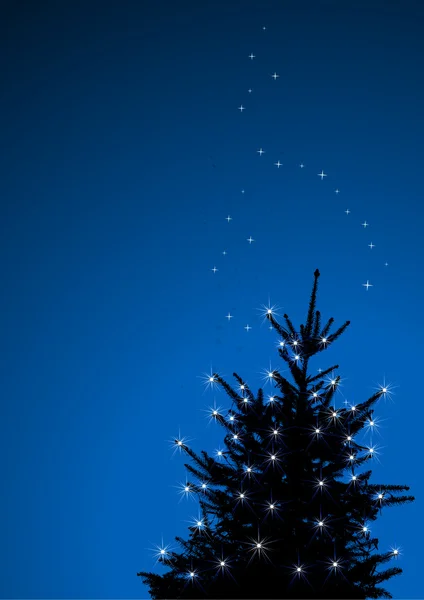 Winter achtergrond, kerstboom — Stockvector