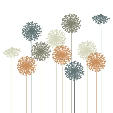 Abstract dandelion silhouette - vector clipart