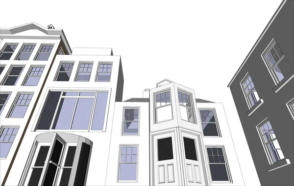 Arquitectos 3D Casa / Oficina — Vector de stock