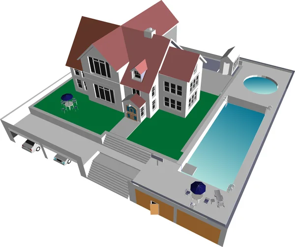 Architectes 3D Maison / Bureau — Image vectorielle