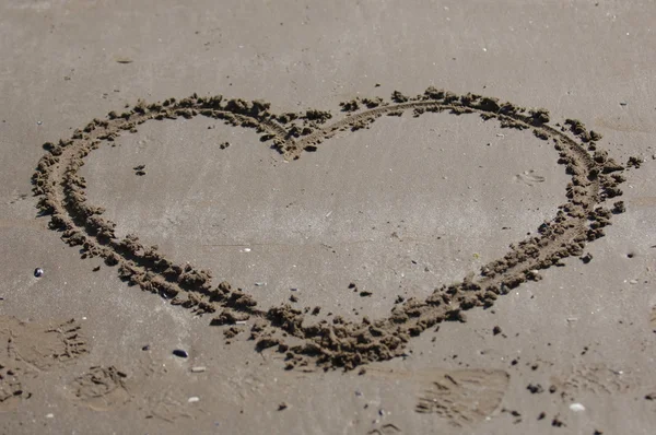 Inima pe plajă — Fotografie, imagine de stoc