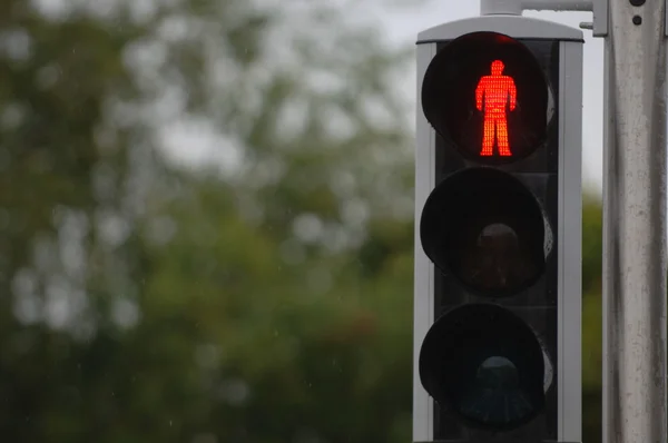 Rood licht aan verkeerslichten — Stockfoto