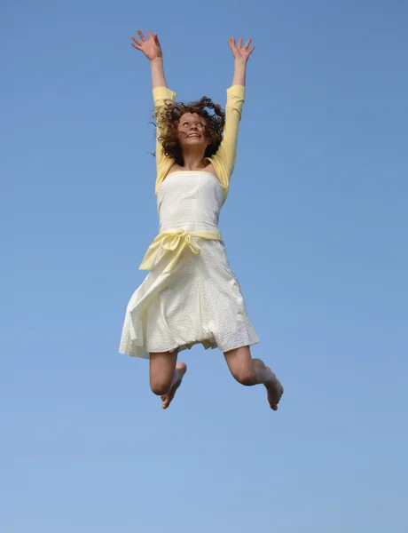 Springen van vreugde — Stockfoto