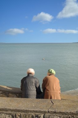 People on Bray beach clipart