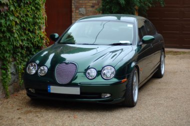 Green Jaguar S Type clipart