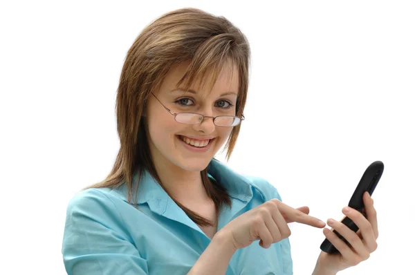 Woman using phone — Stock Photo, Image