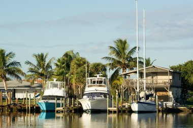 Private yacht docks clipart