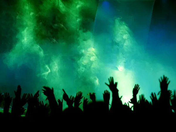 Green Concert Crowd — Stock Photo, Image
