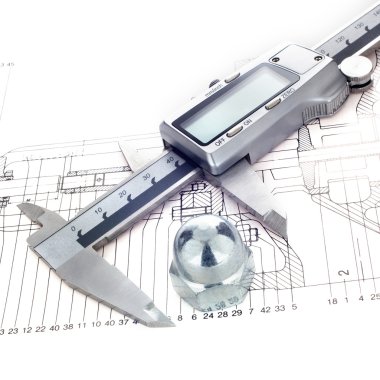 Measuring metal nut clipart