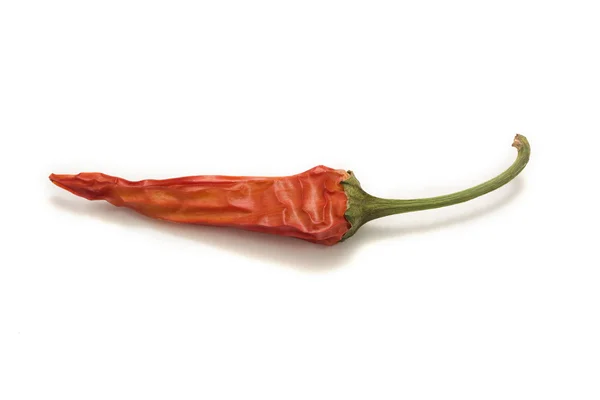 Geïsoleerde gedroogde rode hete Chili peper — Stockfoto