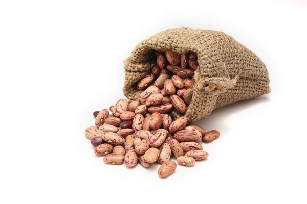Burlap sack with red beans — Stock Photo, Image