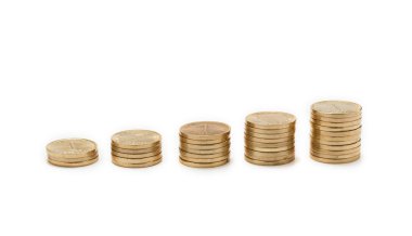 Money stairs isolated on white clipart