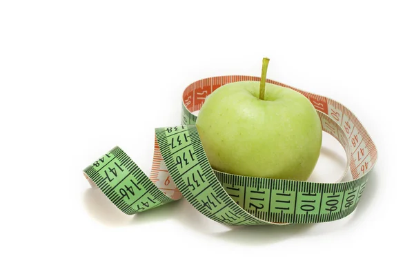 Stock image Green apples measured the meter