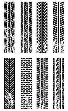 Various tyre tracks clipart