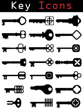 Key Icon set clipart